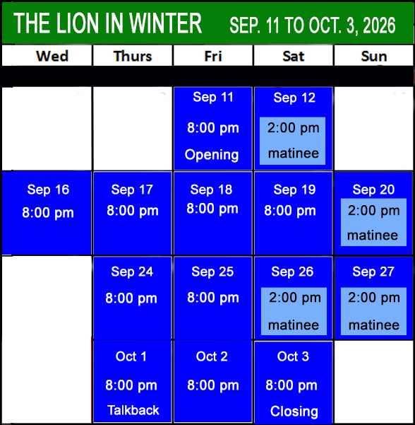 "Village Players" "Bloor West Village Players" "Village Playhouse" "Runnymede theatre" theatre theater "community theatre" "2026-27" “Lion in Winter” “James Goldman” “Michael Hiller”  schedule